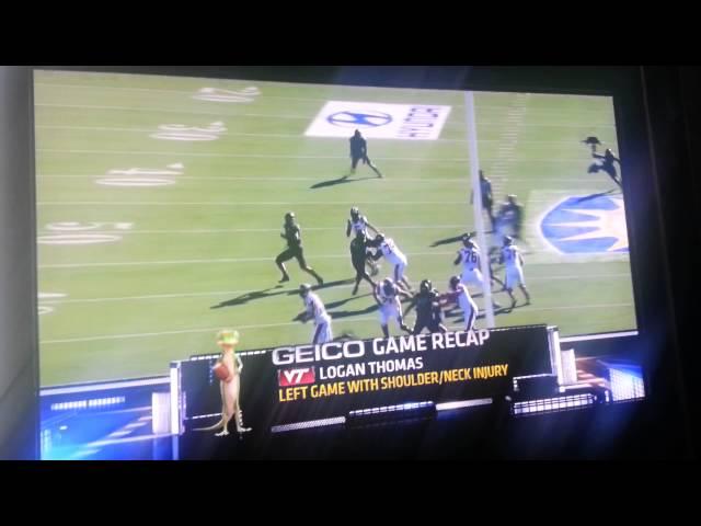 Logan Thomas of Virginia Tech gets rocked by UCLA!