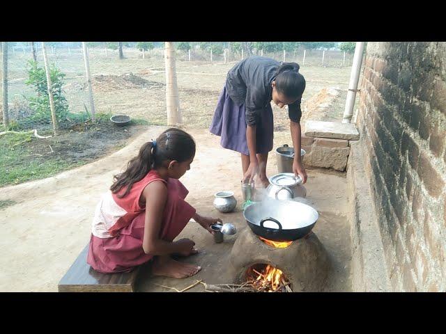 aaj subha Papa ke liye chai banayi।। child Village kooking