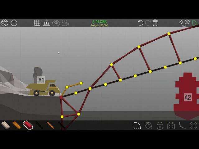 Dump Slope | 3-5 Snow Drift | Unbreaking Under-budget Solution | Poly Bridge