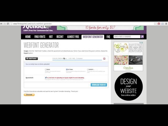 How to Generate Web Fonts on Font Squirrel