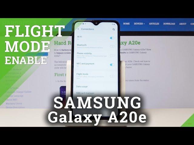 How to Switch On Flight Mode in SAMSUNG Galaxy A20e - Airplane Mode