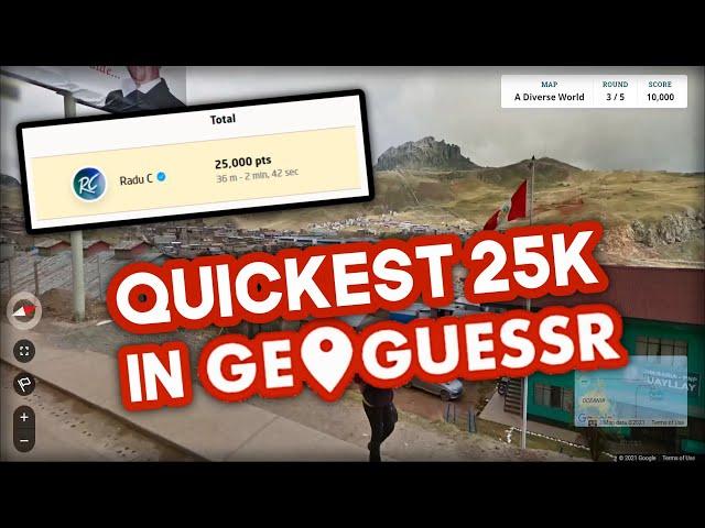 I FINALLY BEAT THE WORLD RECORD: Geoguessr 25k Speedrun on A Diverse World