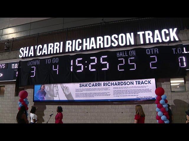 Dallas ISD unveils Sha'Carri Richardson Track at John Kincaide Stadium