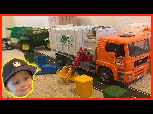 Toy Garbage Truck Dumping Action