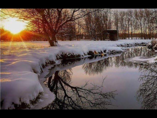 How to paint a watercolor winter sunset scene