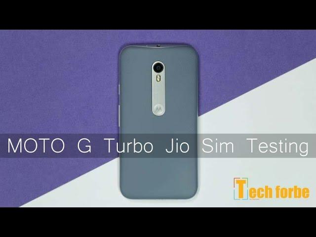 Moto G Turbo Jio sim test....successfull