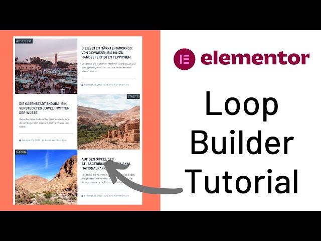 Elementor Loop Builder (deutsch): Grid, Carousel, Taxonomie-Filter