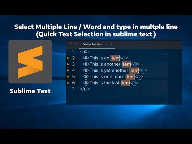 Select Multiple Instances of the Same Word in sublime. Mastering Sublime | sublime Keyboard Shortcut