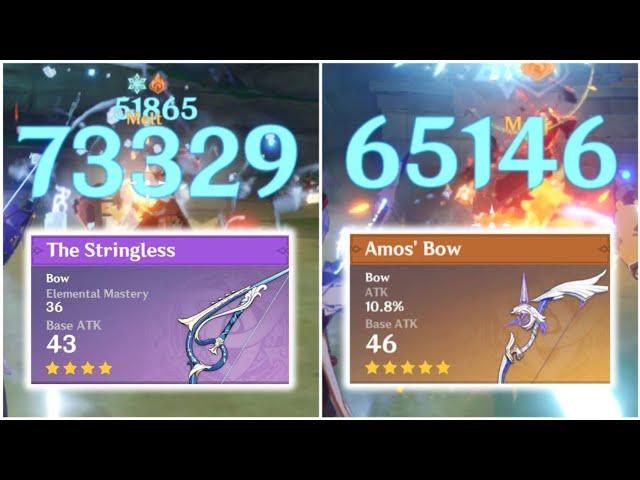 UNFAIR COMPARISON! Stringless VS Amos' Bow for F2P Ganyu Melt Weapon