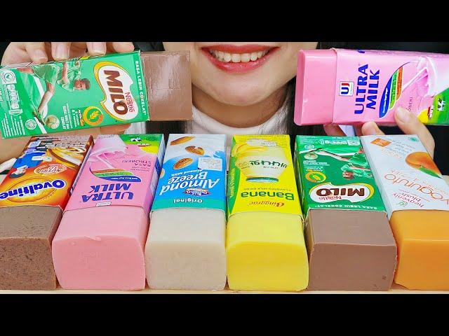 ASMR PUDING SUSU KOTAK - MILO, OVALTINE, ULTRAMILK STRAWBERRY, BINGGRAE BANANA, HEAVENLY BLUSH