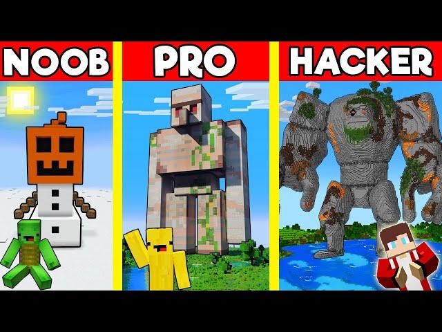 GOLEM EVOLUTION Build Battle In Minecraft - NOOB VS PRO CHALLENGE - Maizen Mizen Mazien Parody