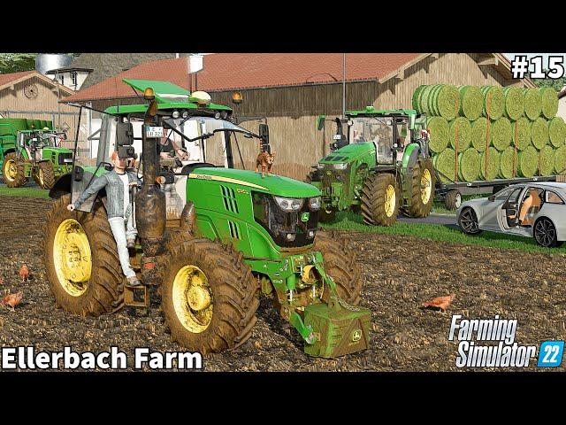 Picking Up & Storing Hay Bales, Spreading Manure & Lime │Ellerbach│FS 22│Timelapse#15