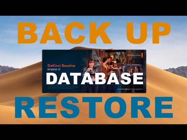 Davinci Resolve 17/18 Database Backup Restore 2021/2022