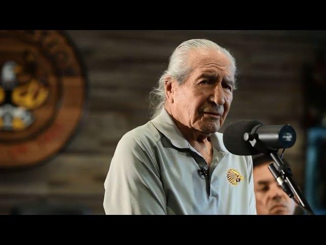 Oren Lyons at Lummi with Tom Sampson, Jewell James, Jay Julius & Jill MacIntyre Witt