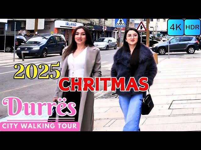 Durrës Christmas Day City Walk Albania  Street Walking Tour in 4K HDR  | 4K Albania 60fps