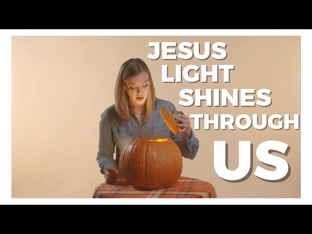 Jesus' Light Shine's Through Us - Pumpkin Jack O Lantern Illustration - Object Lesson - Matthew 5:14