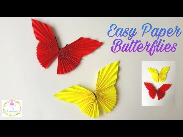 Very Easy Paper Butterflies | Origami Butterflies | Easy Crafts | Origami for Beginners | Aureliarts