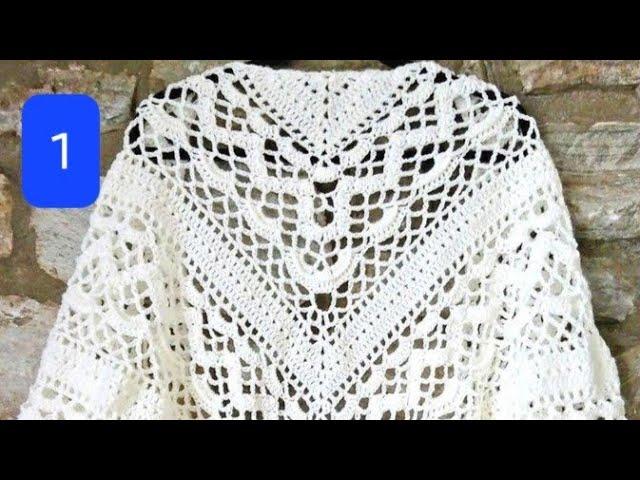 My God, what a beauty! Very simple and stylish crochet. Triangle scarf pattern / Шаль крючком/PART 1