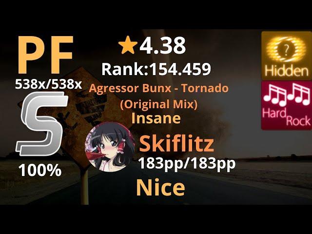 4.38 ⭐ Skiflitz | Agressor Bunx - Tornado (Original Mix) [Insane] +HDHR 100% | FC - osu!