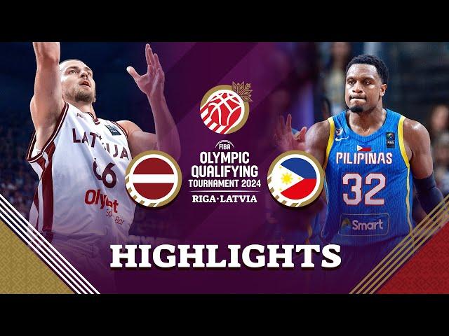 HISTORIC win for Philippines  over Latvia  in Riga | Highlights | FIBA OQT 2024 Latvia