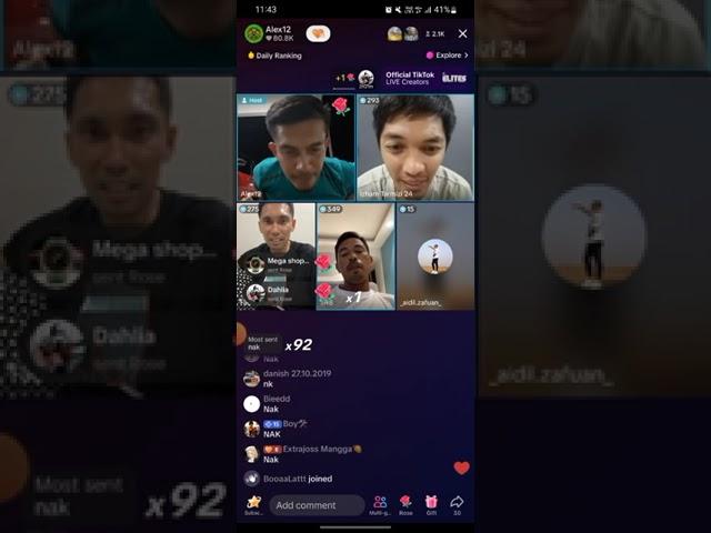 Shafiq rahim , Aidil zafuan , Azamuddin akil , Izham tarmizi , Fadhli sas LiveTiktok