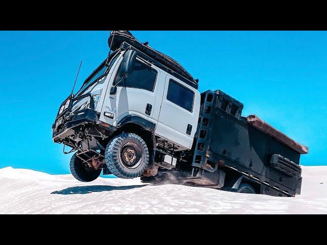 AIRBORNE, BOGGED, CHAOS! PUSHING our TRUCK to its LIMITS at LANCELIN SAND DUNES. ISUZU NPS 4X4