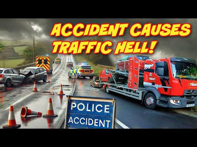 Chaos Unfolds: Car Accident Creates Traffic Nightmare at Collection!