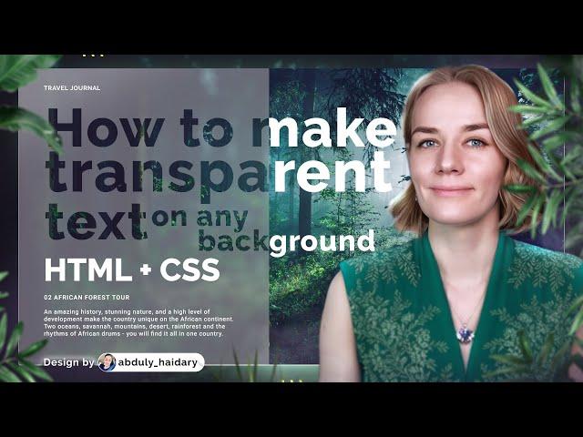 Transparent text on any background, HTML + CSS (React, TypeScript project)