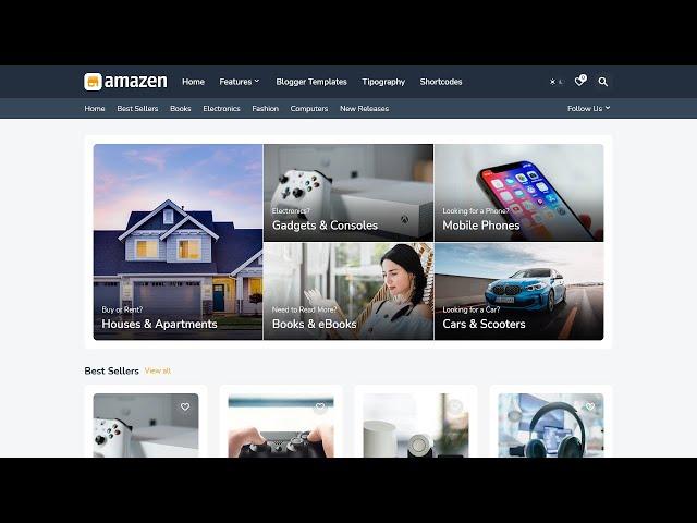 Amazen - Responsive Affiliate & Classified Ads Blogger Template