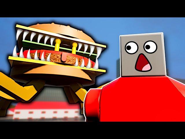 GIANT BURGER MONSTER SURVIVAL! - Brick Rigs Multiplayer Gameplay