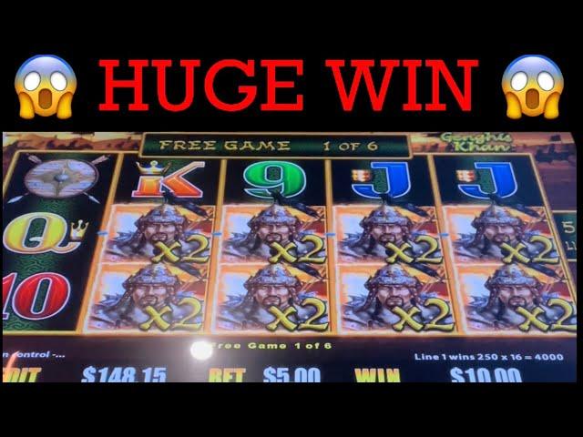  HUGE WIN  GENGHIS KHAN DRAGON LINK SLOT MACHINE  POKIE WINS