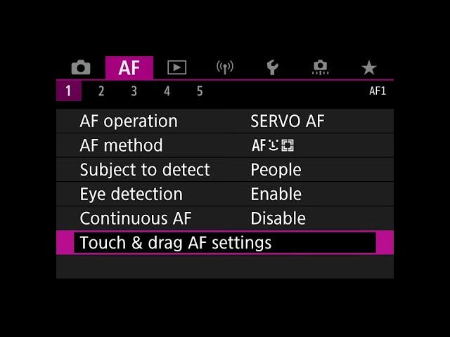 Setup AUTO FOCUS Settings FAST for Canon EOS R3 R5 R6 R7 R6ii R8 R50 R10 R100 R50 R RP...