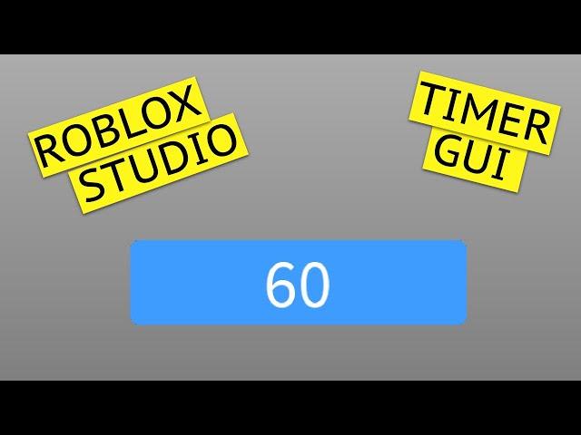 How to make a Timer Gui | Roblox Studio