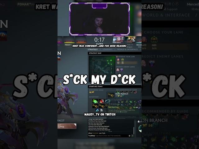 Kret's wild response #dota2 #moba #kret #mauzy #fyp #shorts