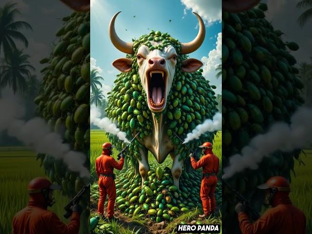 Bull got covered with green beetles and saved by rescue team! #humanity #bull #animalrescue