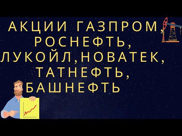 Акции Газпром, Роснефть,  Лукойл, Новатэк, Татнефть, Газпромнефть, Башнефть, Технический анализ.