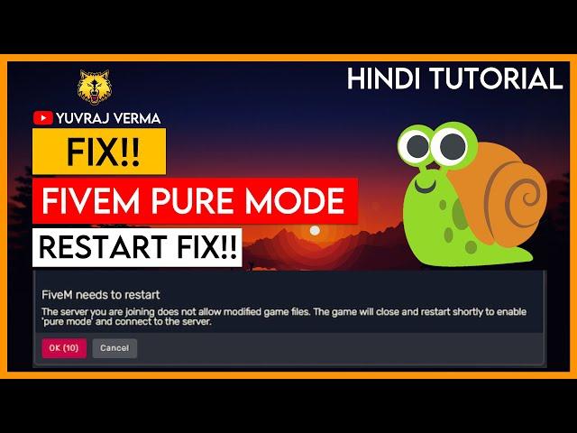 FiveM Pure Mode Restart Issue Fix | FiveM Modified Game File Restart Issue Fix - Hindi Tutorial