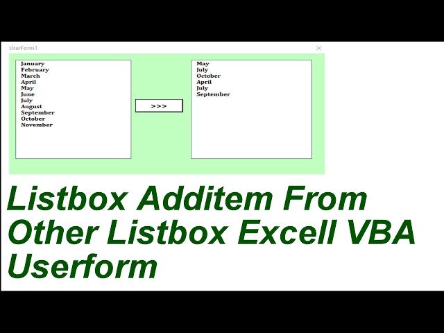 Listbox Fill From Other Listbox Excell VBA