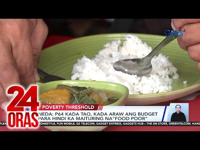 NEDA: P64 kada tao, kada araw ang budget para hindi ka maituring na “food poor” | 24 Oras