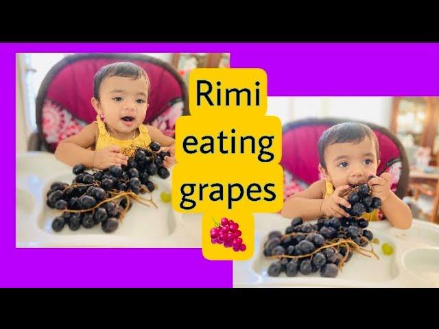 10 months baby eating grapes#Grapes lover baby#Rimi eating grapes #iccha.