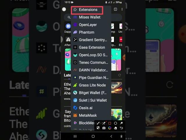 How to add Extension on Mises browser in 20 seconds ️