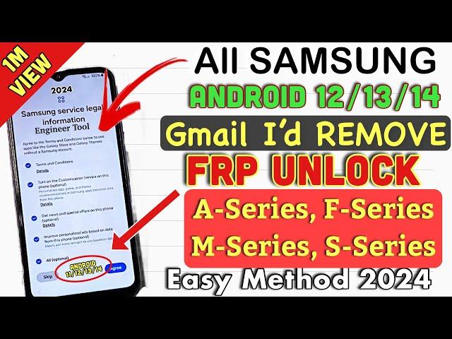 Finally All Samsung Galaxy New FRP Bypass Android AUP XP 2024 | Android 12/13/14/ *#0*# working