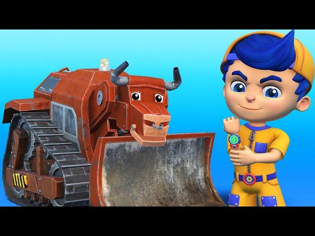 AnimaCars - JONNY and the BULL BULLDOZER - cartoons with trucks & animals