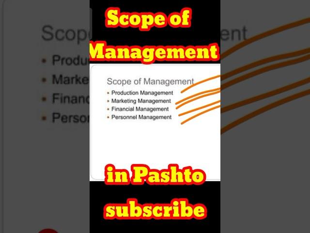 Scope of Management in Pashto