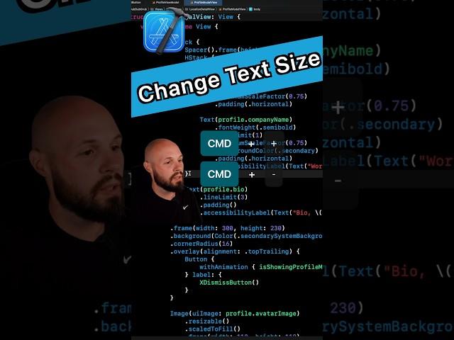 Xcode Tip - Quickly Change Text Size #iosdeveloper #swift #xcode