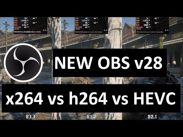 NEW OBS Studio v28! Recording Encoder Performance Benchmark x264 vs NVENC h.264 vs HEVC 1440p (2022)