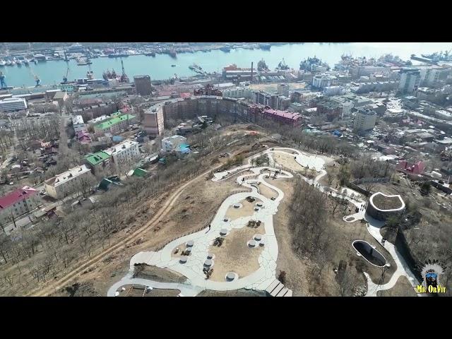 Город Владивосток, Нагорный парк с высоты птичьего полёта 02.04.2024