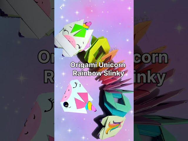 Origami Unicorn Rainbow Slinky. For more videos visit my Channel. #shorts #trending #youtubeshorts