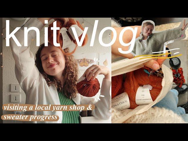 knit vlog  | visiting a local yarn shop in France & sweater progress