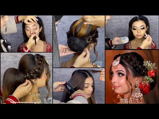 FULL BRIDAL MAKEUP & HAIRSTYLE TUTORIAL || BRIDAL HAIRSTYLE || BRIDAL MAKEUP